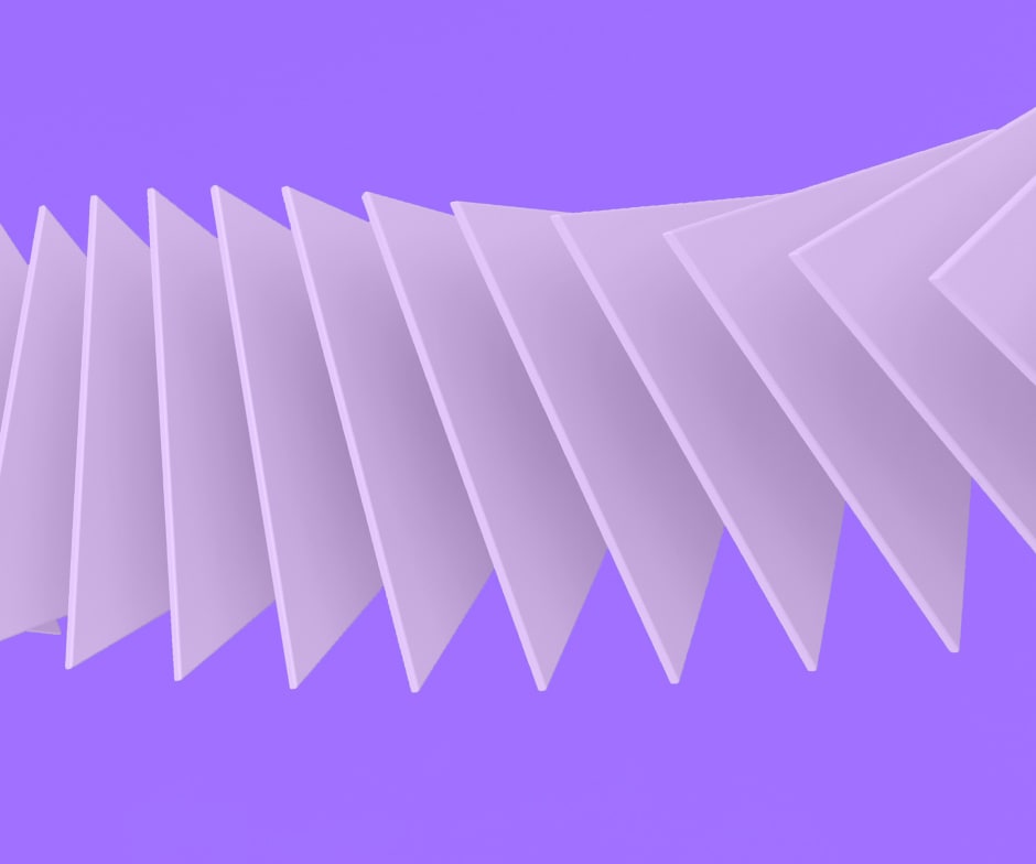 Abstrakte Formen vor violettem Hintergrund