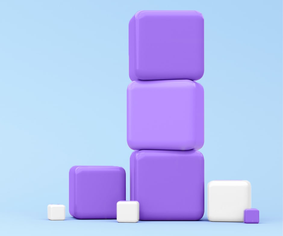 purple and white cubes
